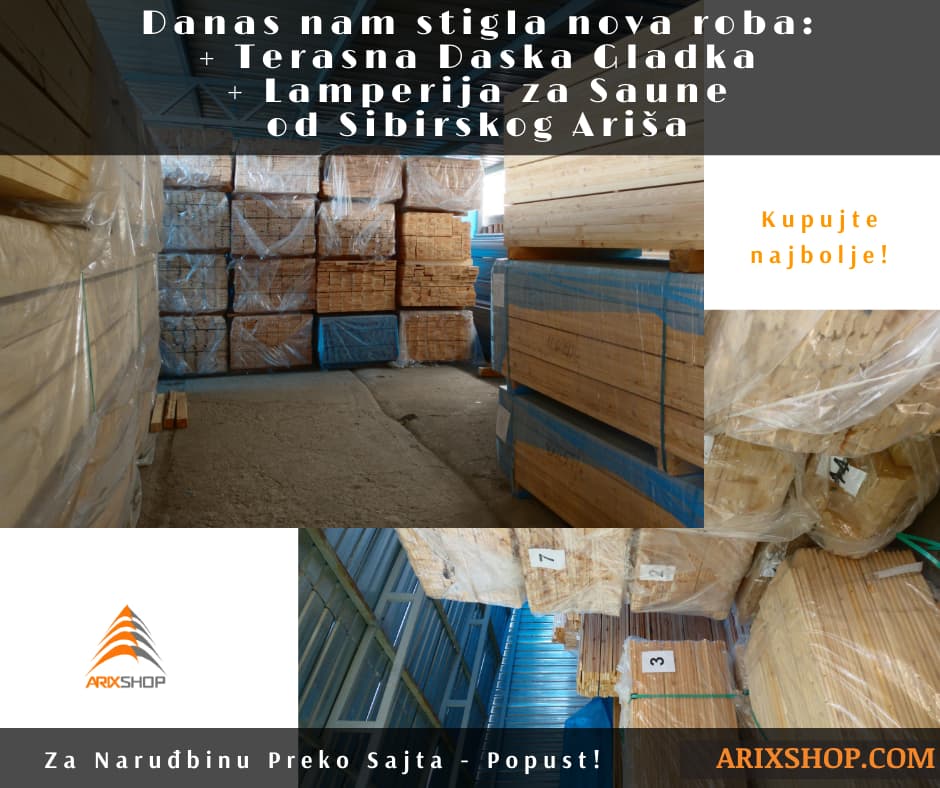 Stigla nova roba: Deking Gladak od Sibirskog Arisa + Lamperija za Saune od Ariša - Vesti od ArixShop.Com 23/06/2022