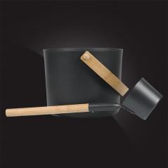 Аксессуары: Комплект для сауны: Ведро алюминиевое + Черпак алюминиевый с деревянной ручкой (  )