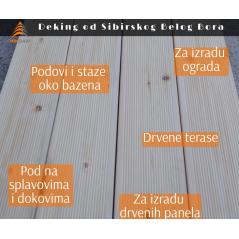 BODENBELAG: Terrassendielen 24 mm gerippt, Sibirische Weißkiefer ( ARIX, Serbien )