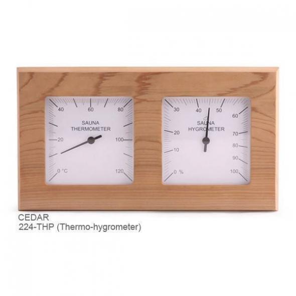 Sauna Equipment: Thermometer and Hydrometer in wooden frame (  )