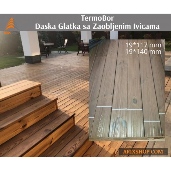 BODENBELAG: Terrassendiele TermoBor - Glattes Brett ( ARIX, Serbien )